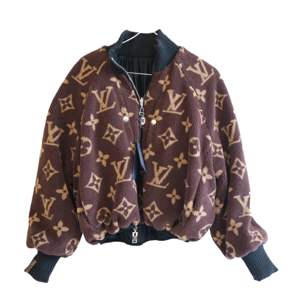 Louis Vuitton Reversible Cocoon Jacke Braun/Schwarz Gr. 34